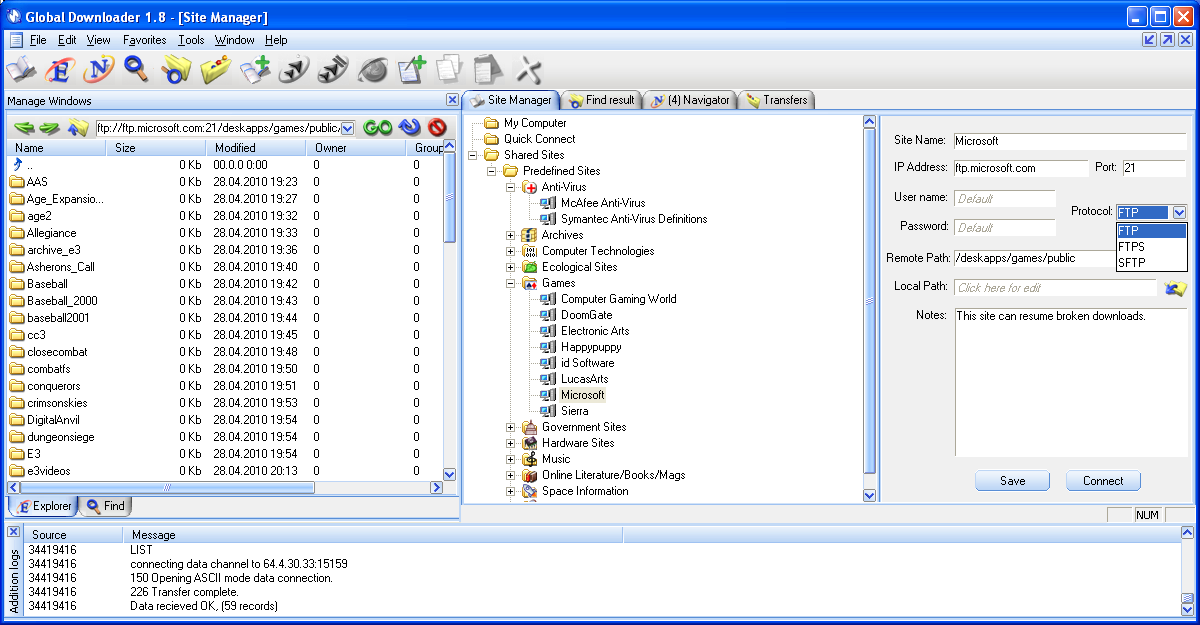 Screenshot of Global Downloader